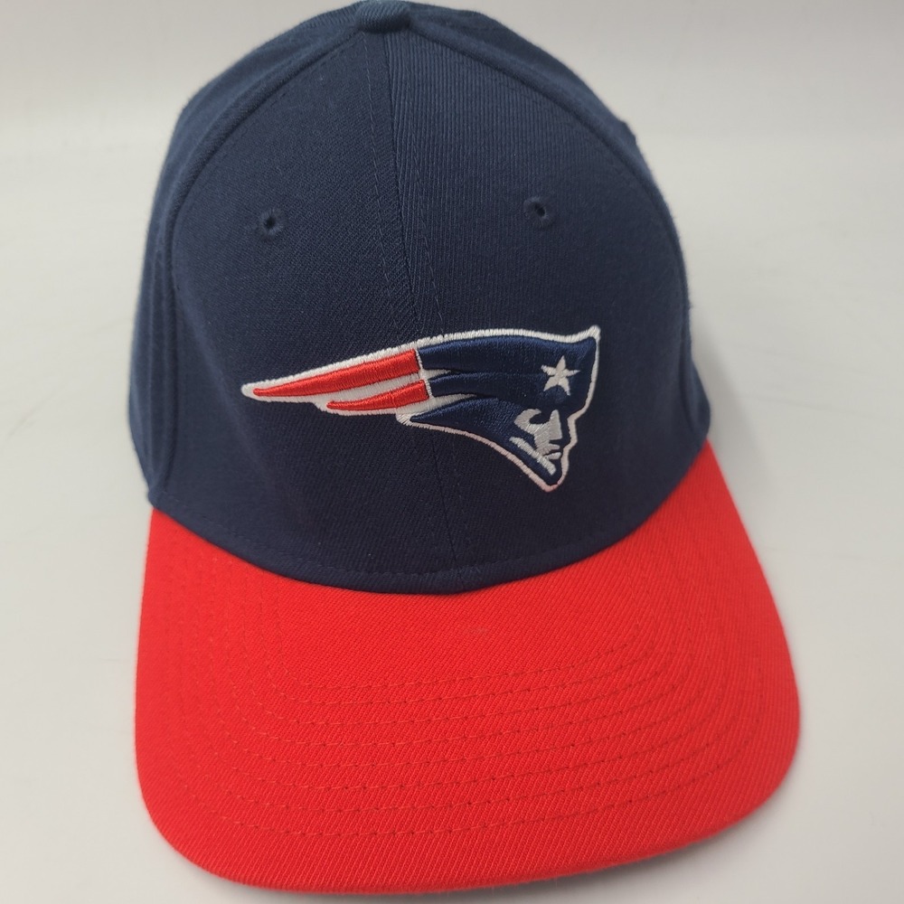 New England Patriots Hat Fitted L-XL New Era 39Thirty Blue Red NFL Football Flex